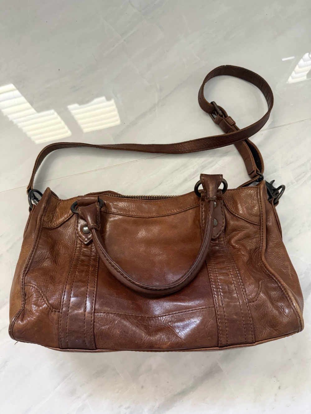 Frye Melissa Satchel- Cognac